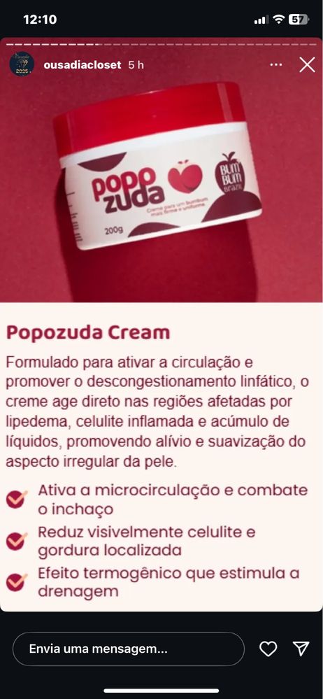 CREME estrias e flacidez POPOZUDA
