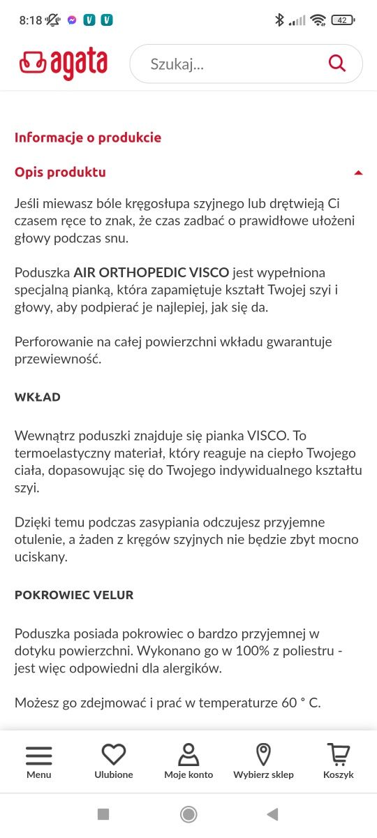 Poduszka Air Orthopedic Visco