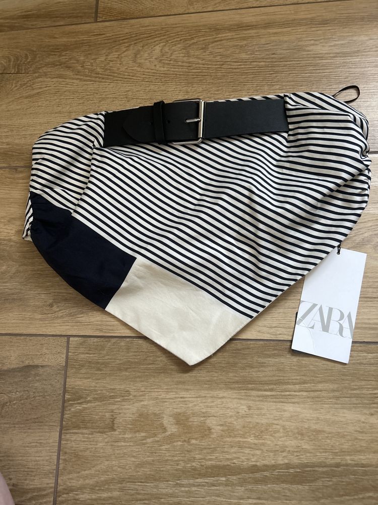 Zara 36 S damski top skorzany pasek Metka  seksiqny