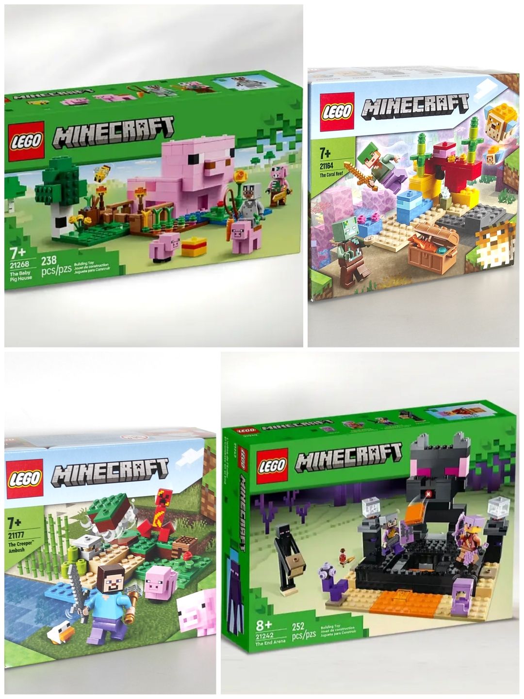 8 НОВИХ Lego Minecraft 21242 21245 21250 21257 21244 майнкрафт ОПИС!