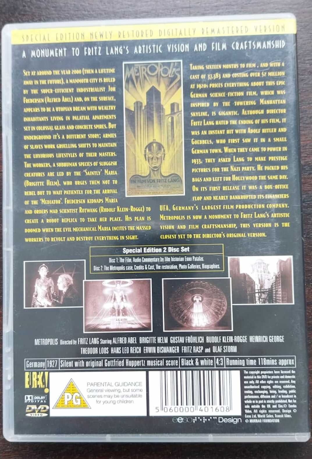 DVD "Metropolis", de Fritz Lang. Raro.