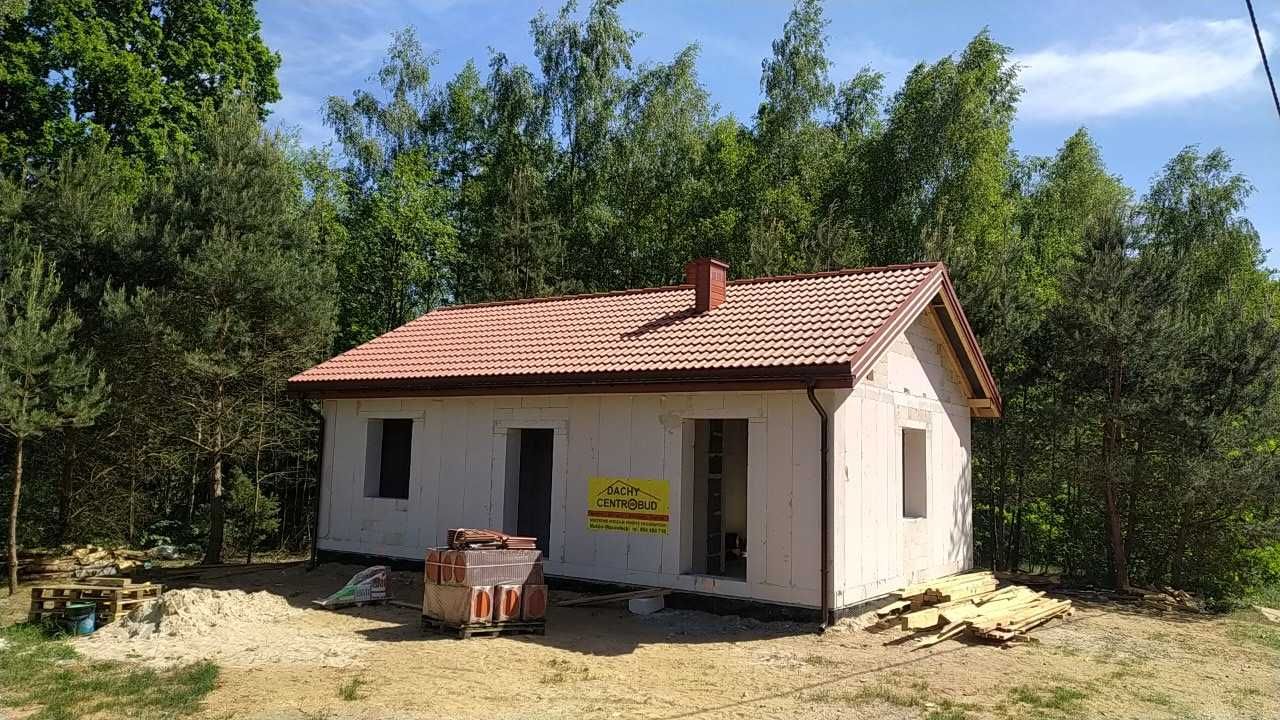 Dom całoroczny letn. w stanie surowym 55 m2 dz. 1350 m2 Nowe Drozdowo