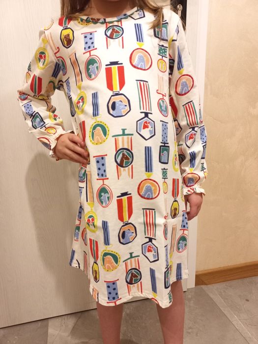 Bawełniana sukienka z metką w konie, psy, koty 110, 116, 122