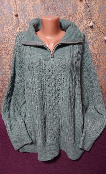 Красивый свитер с альпакой большой размер батал 52 /54 кофта джемпер