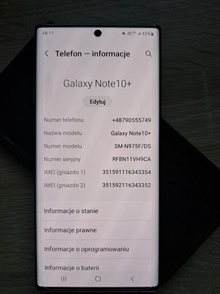 Samsung galaxy note 10 plus 12/256 zamiana ultra22/23