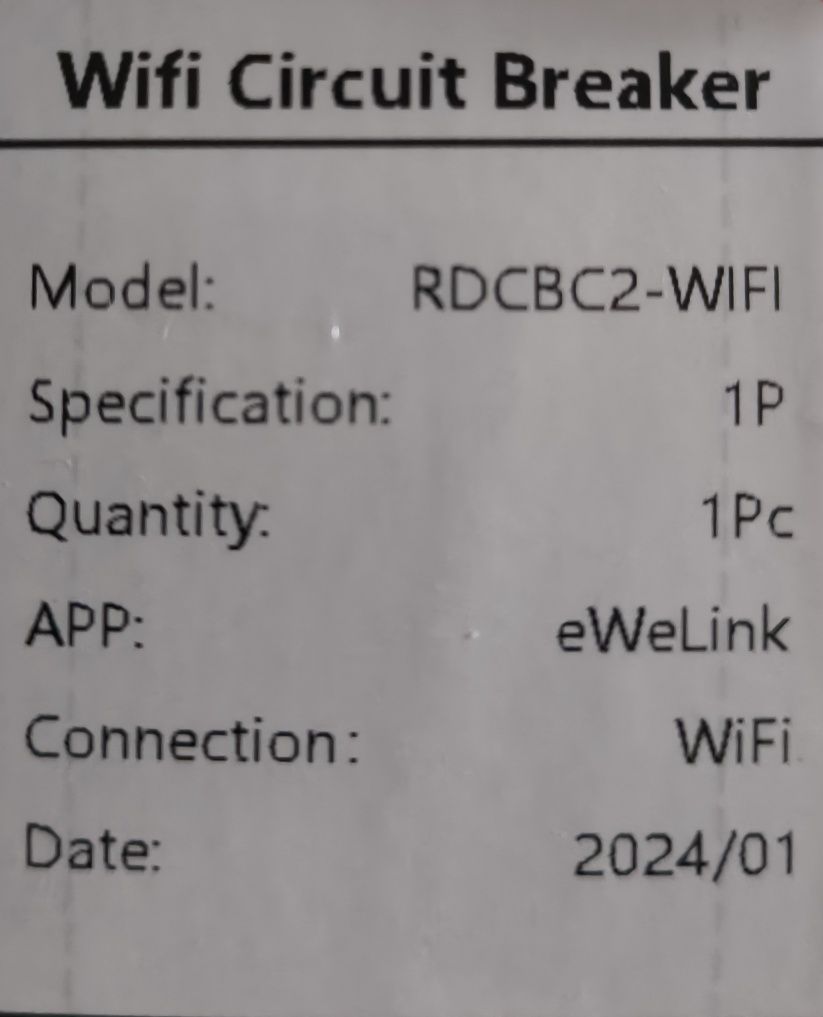 Disjuntor 1P WiFi com medicação de consumo