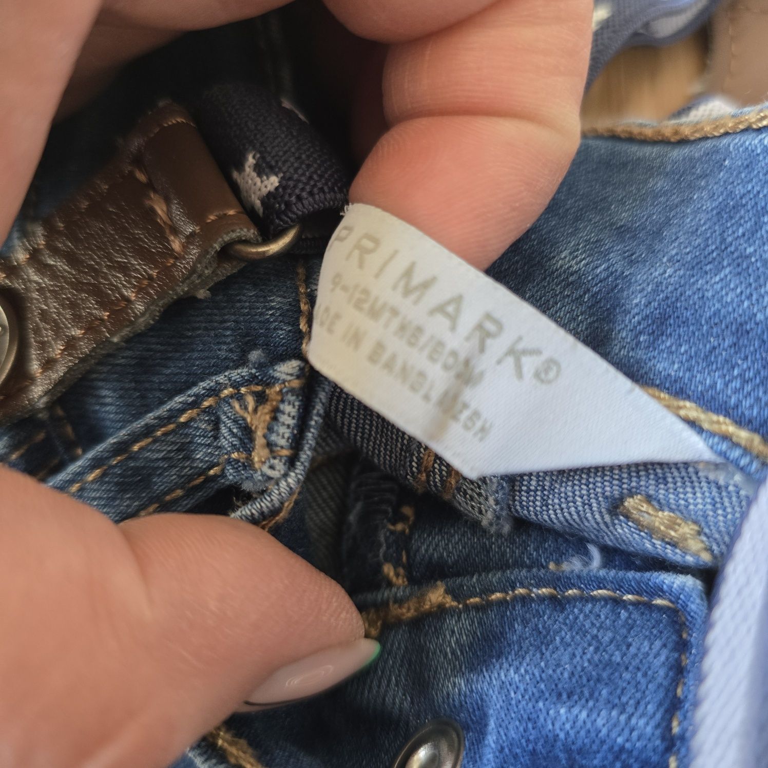 Spodnie dżinsy jeans skinny primark szelki 80 86 rurki