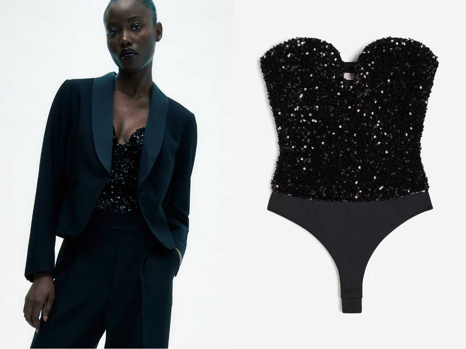 Боді з блискітками паєтками лелітками H&M S