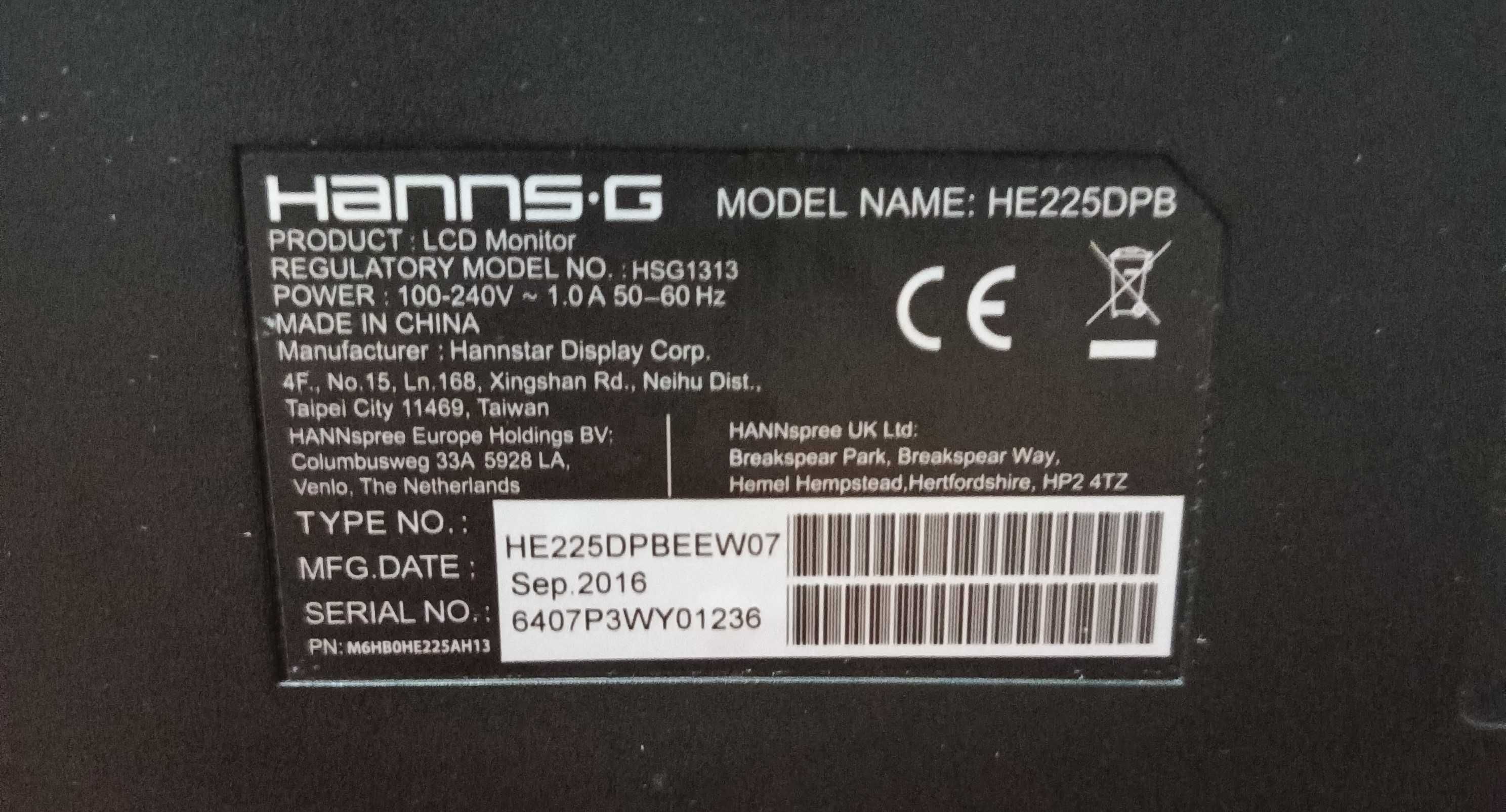 Monitor Hanns-G HE225DPB