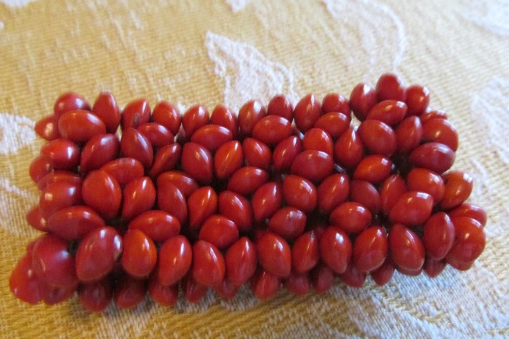 Pulseira de sementes vermelhas