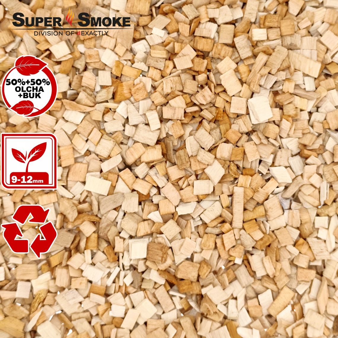 Zrębki Wędzarnicze Super Smoke OLCHA+BUK KL-10 (9-12mm) L 4L Kraft