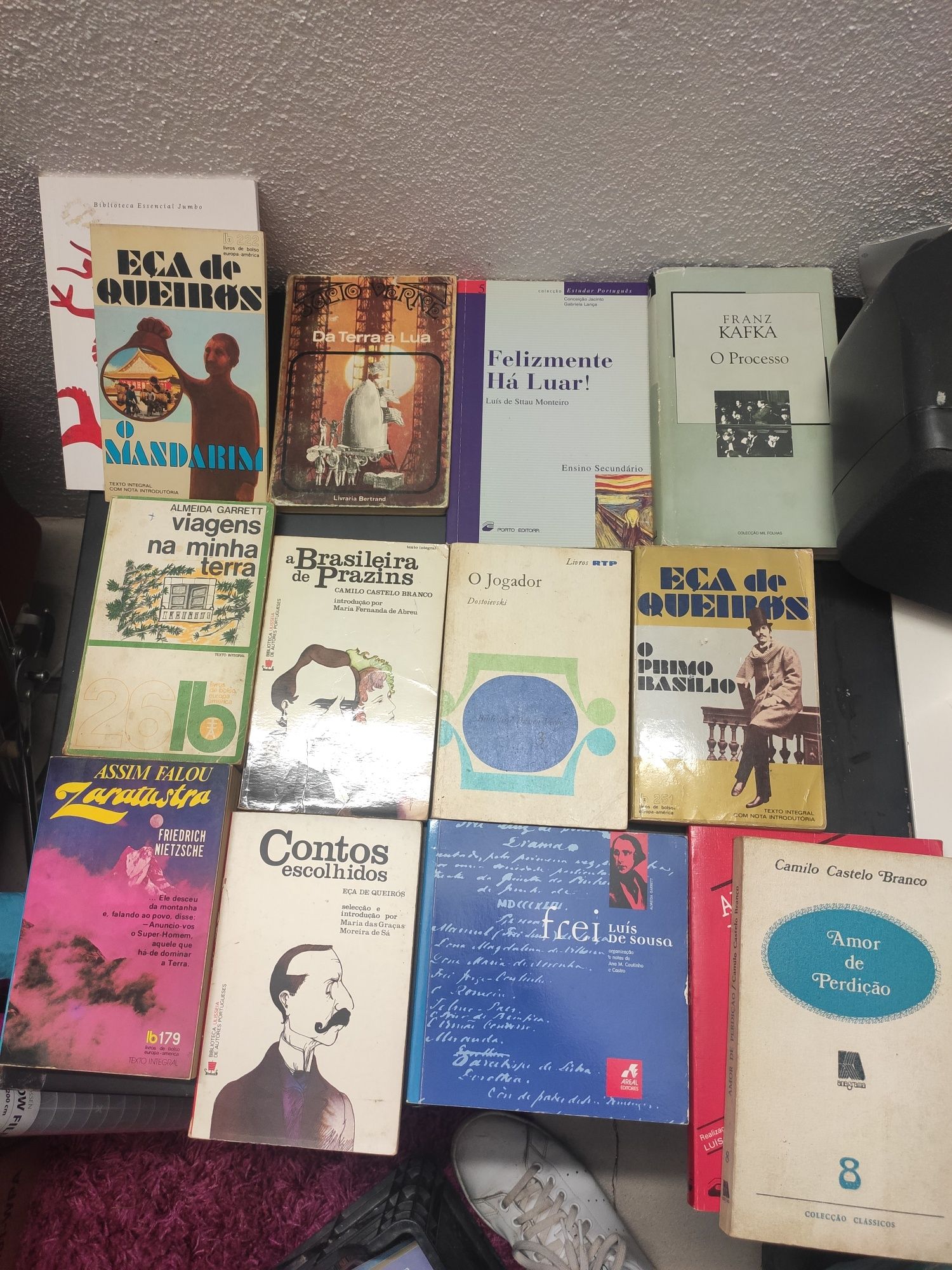Lote de livros (Eça de Queiroz, Almeida Garrett, Kafka, etc)