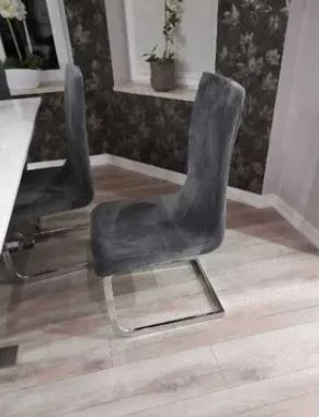 Zestaw 6 pokrowców na krzesła GRAFIT elastyczny welur grube pokrowce