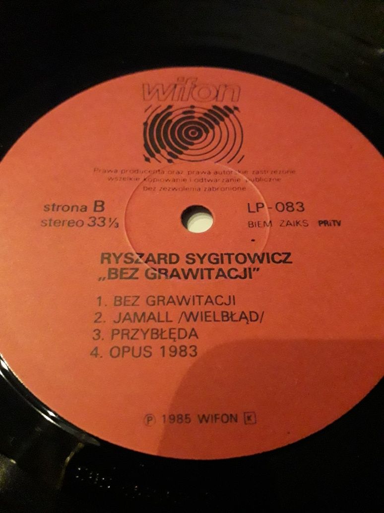 RYSZARD SYGITOWICZ- Bez Grawitacji. Wifon 1985