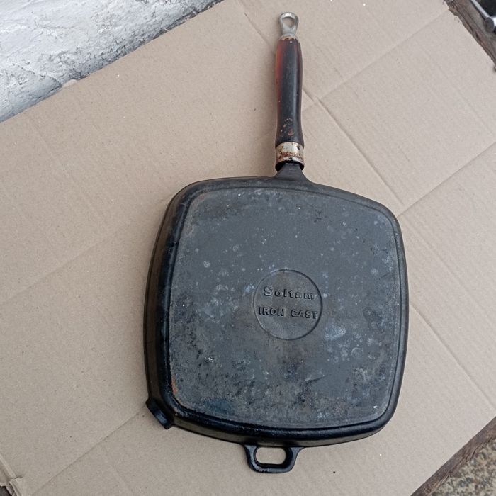 Сковорода чугунная.гриль Жаровня сковородка чугунная