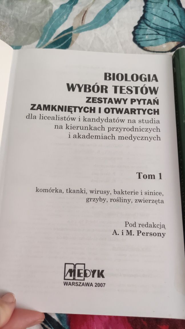 Biologia zestaw pytań przygotowujących do matury z biologii tom I i II