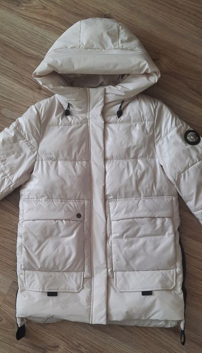 Пуховик курточка зимняя молочний цвет 42-44 розмір S M Peercat