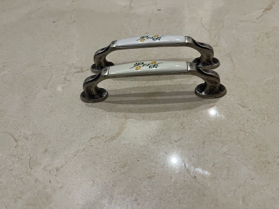 Винтаж ручки мебельные фарфор 2 шт Франция