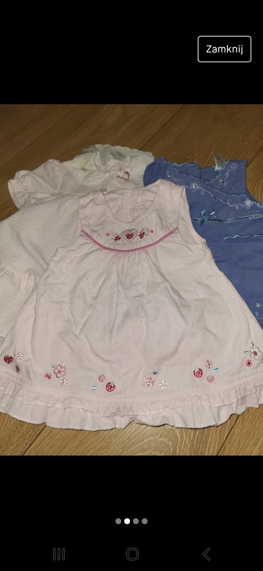 3 sukienki dla dziewczynki na lato 62