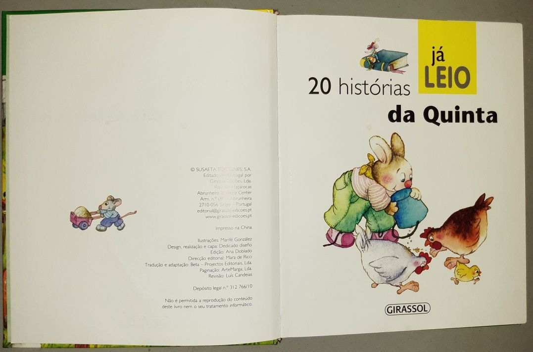 Livro '20 Histórias da Quinta', Coleção 'Já LEIO', Editora Girassol