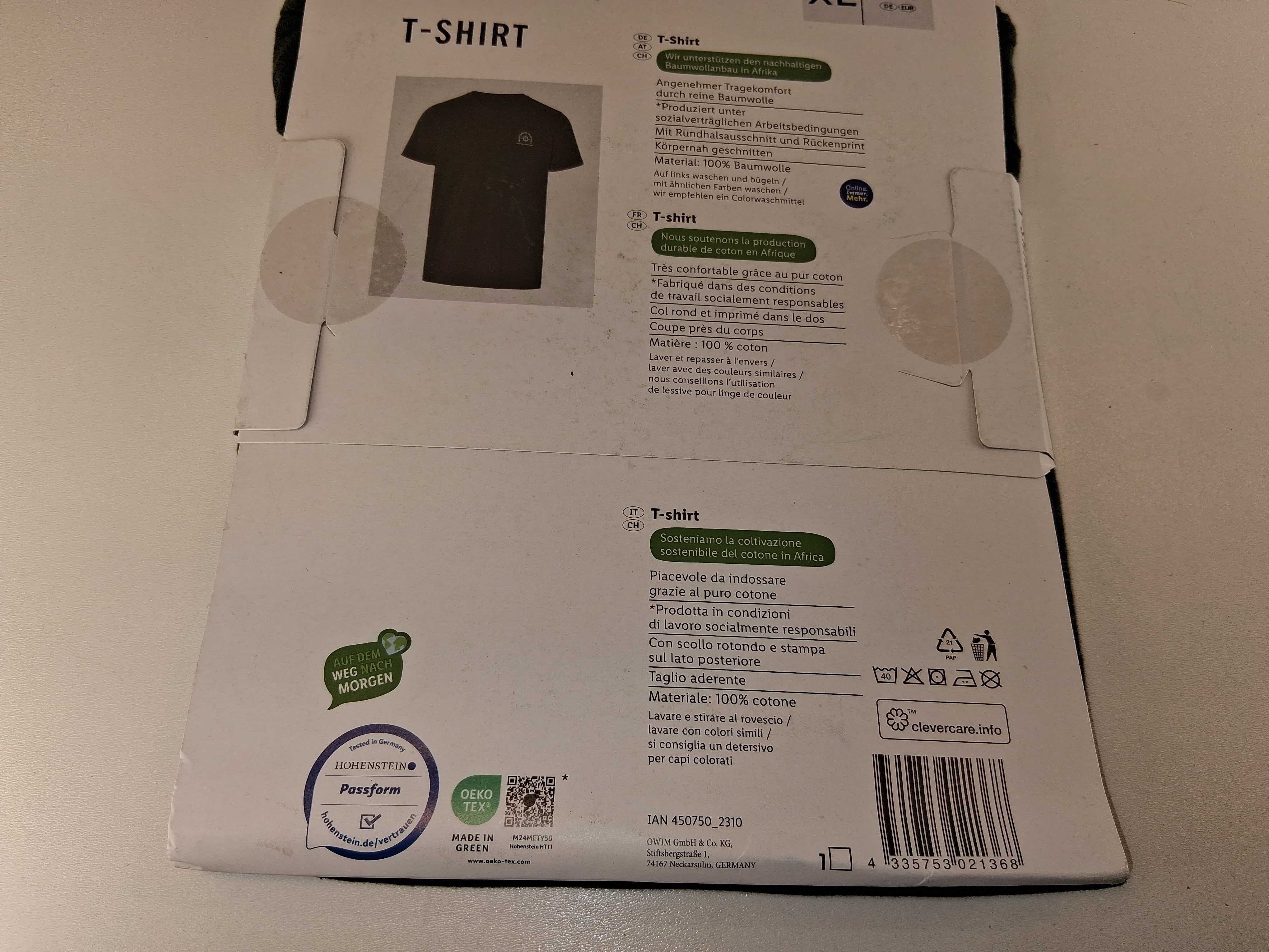 A291 Koszulka Męska Livergy T-shirt Bawełniana Zielona XL Nowa