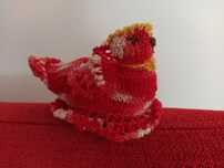 Galinha em renda de crochet