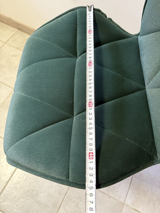 Krzesło fotel barowe hoker GRAPPO BLACK zielone VELVET