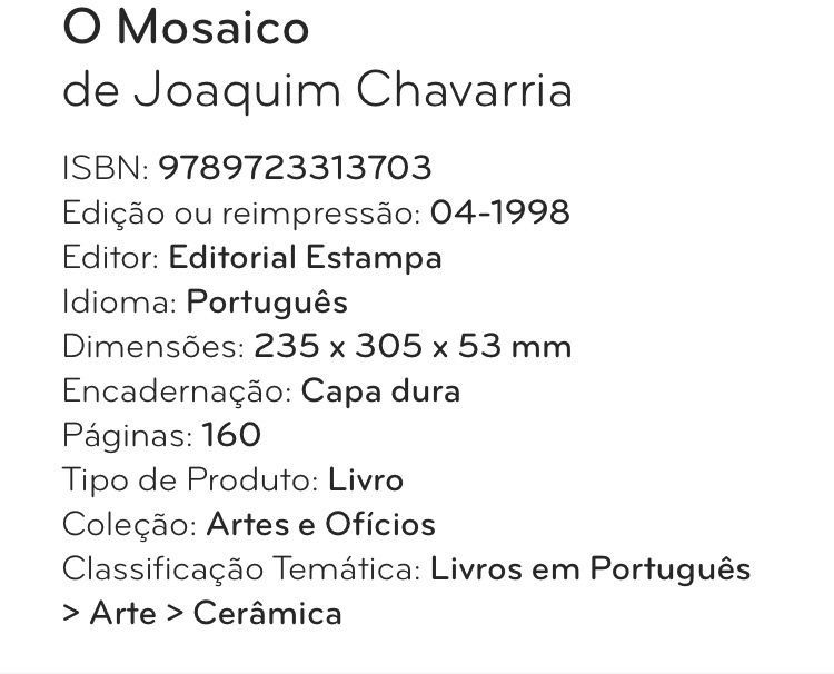 livro o mosaico joaquim chavarria novo