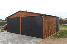 Garaż PREMIUM kolor drewnopodobny 6x5 6x6 7x5 dwustanowiskowy