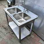 Zlew Gastronomiczny z polka dolna Stalgast 100x60x85 bdb + Bateria
