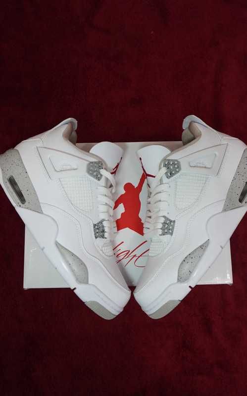 Buty Jordan 4 Retro Biały Oreo Damskie i Meskie Rozmiar 39