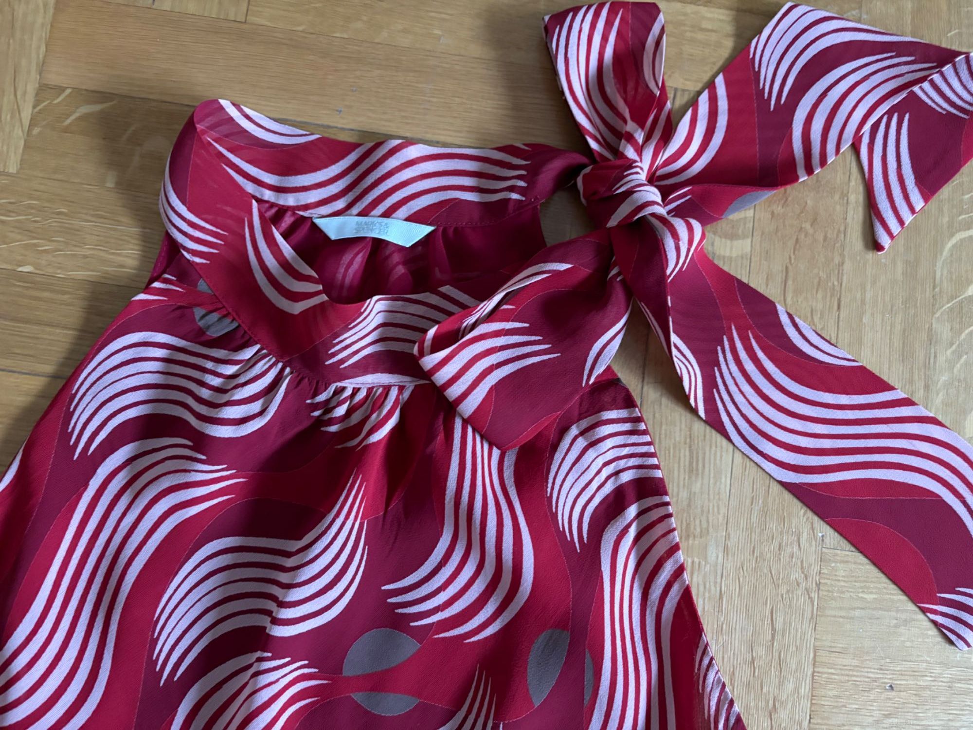 Top Marks & Spencer czerwono - bordowy z kokardą rozmiar 12/ 14 (40)