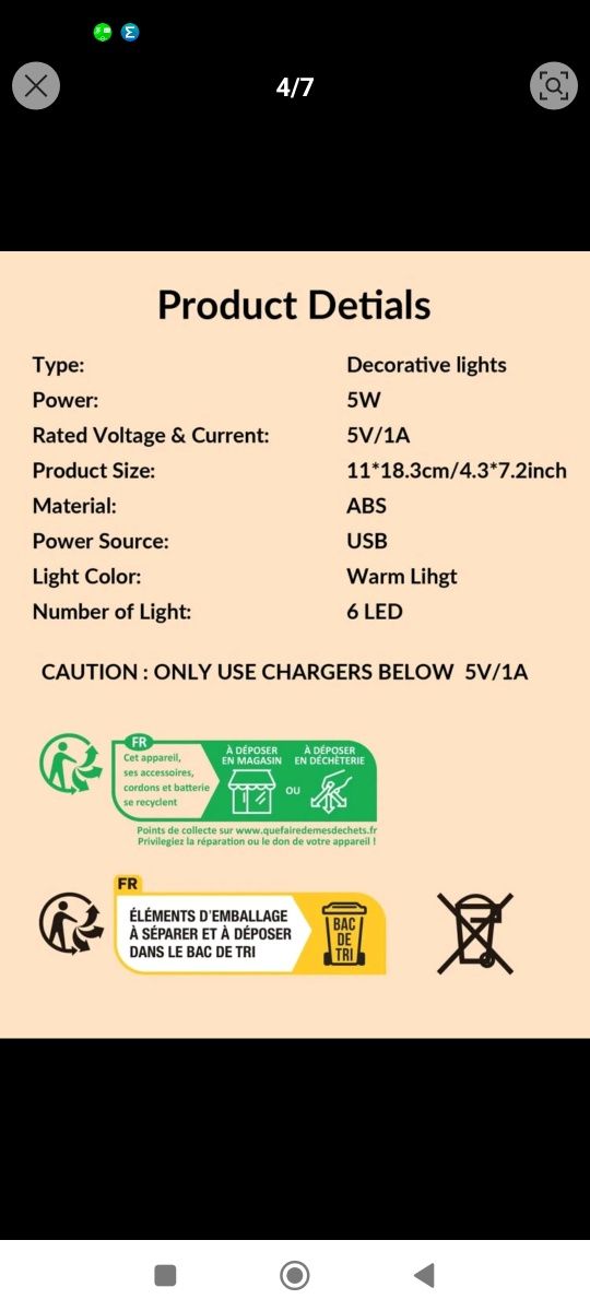 Lampka nocna LED zasilana poprzez USB. Nowa, nieużywana. Polecam!