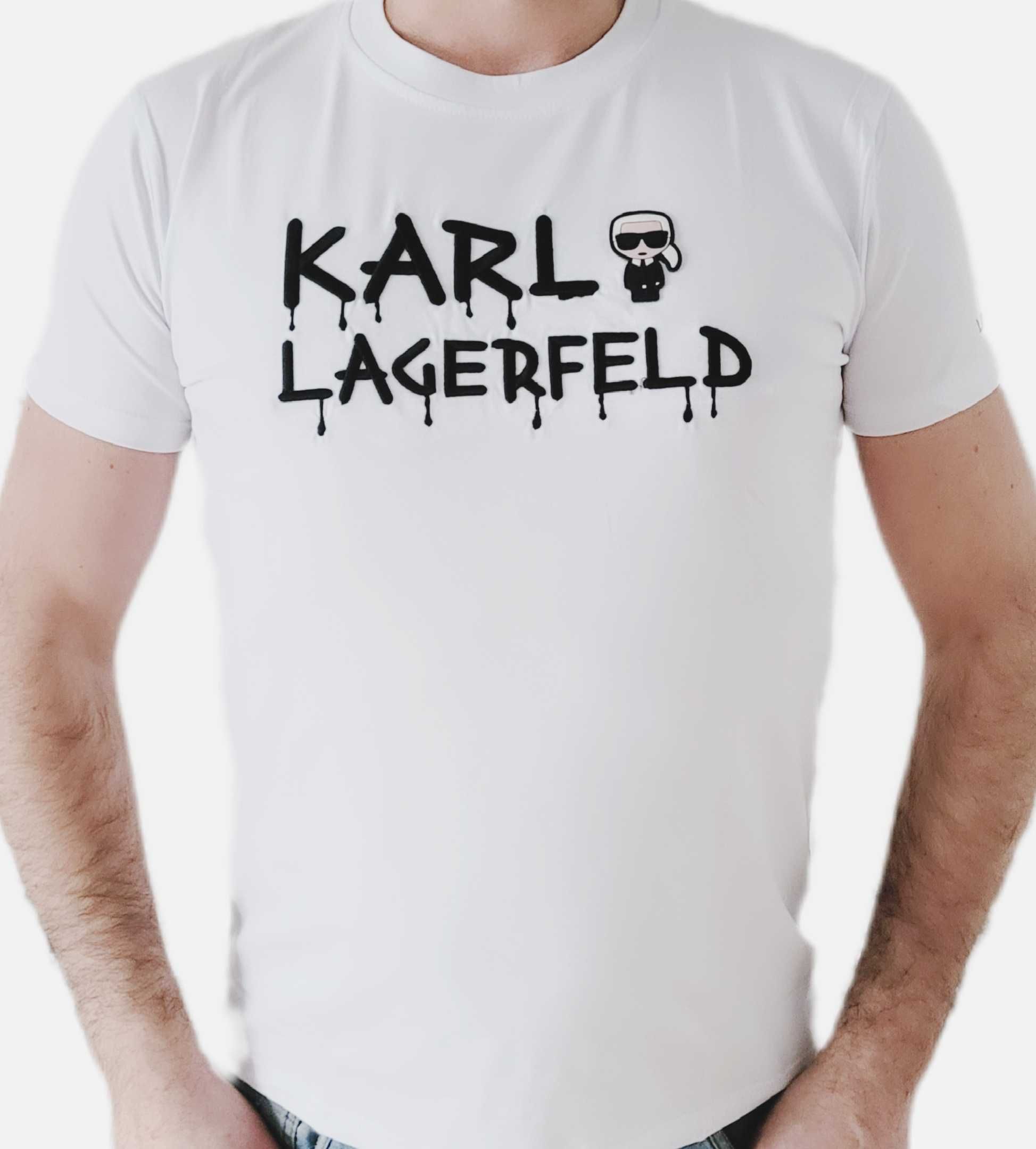 Karl Lagerfeld Koszulka Męska T-shirt biały S-XXL