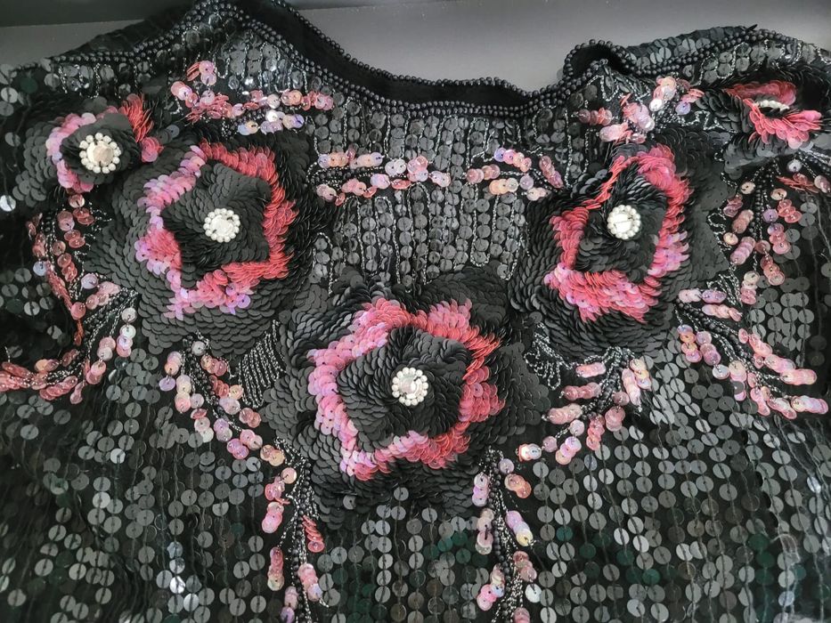 Bluzka top cekiny Sylwester bogato zdobiona S/M