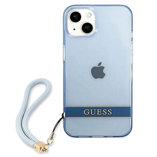 Etui Guess Translucent Strap na iPhone 13 - niebieskie