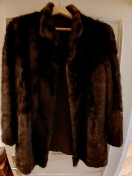 Casaco de peles Vintage Preto