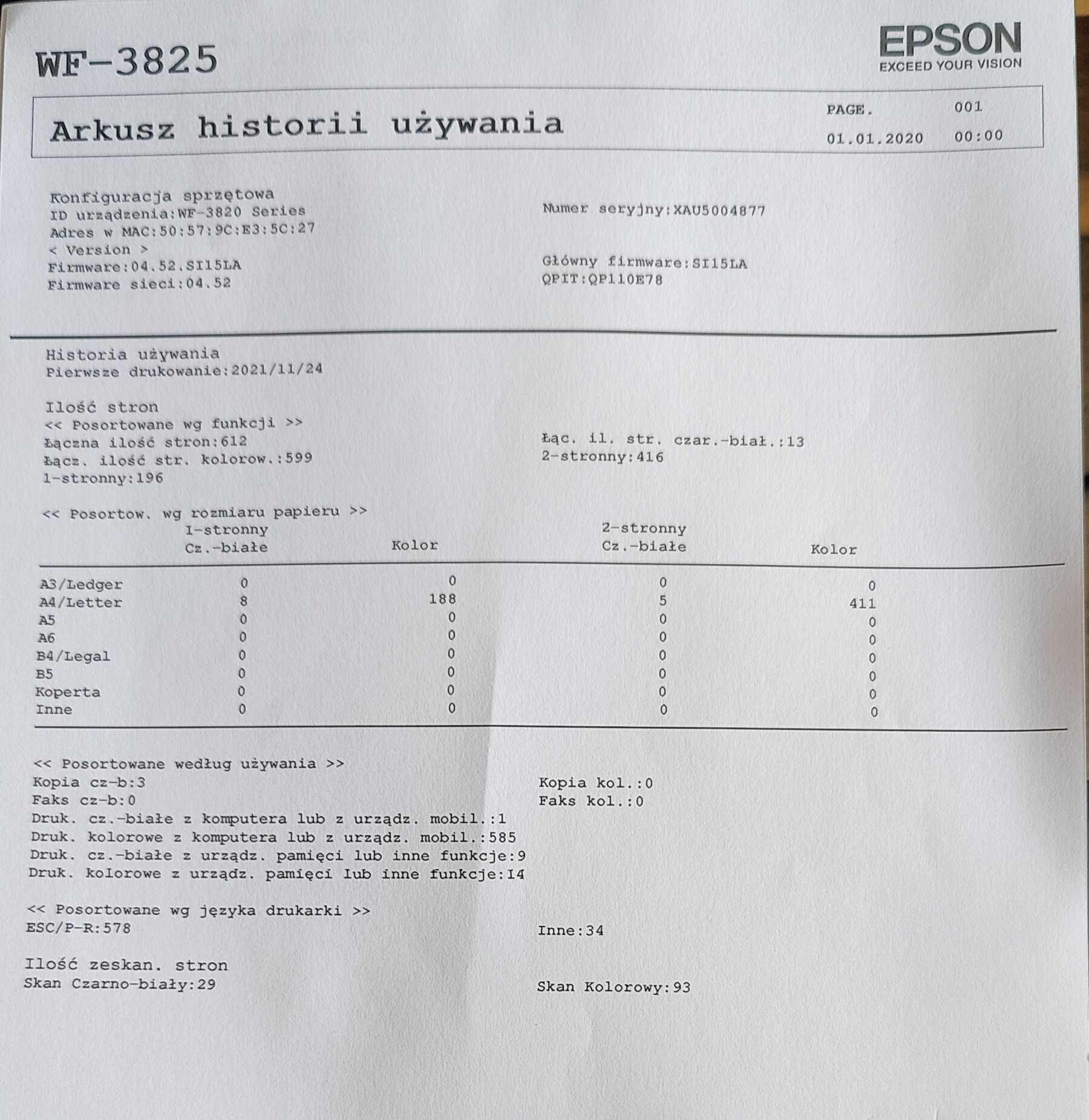 Urządzenie wielofunkcyjne Epson WF 3825
