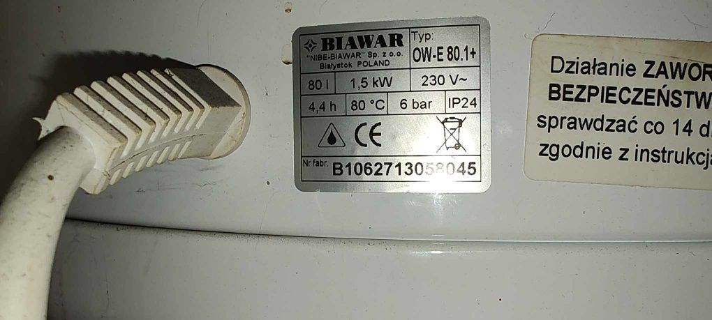 Termy biawar 80 litrów i 100 lirów