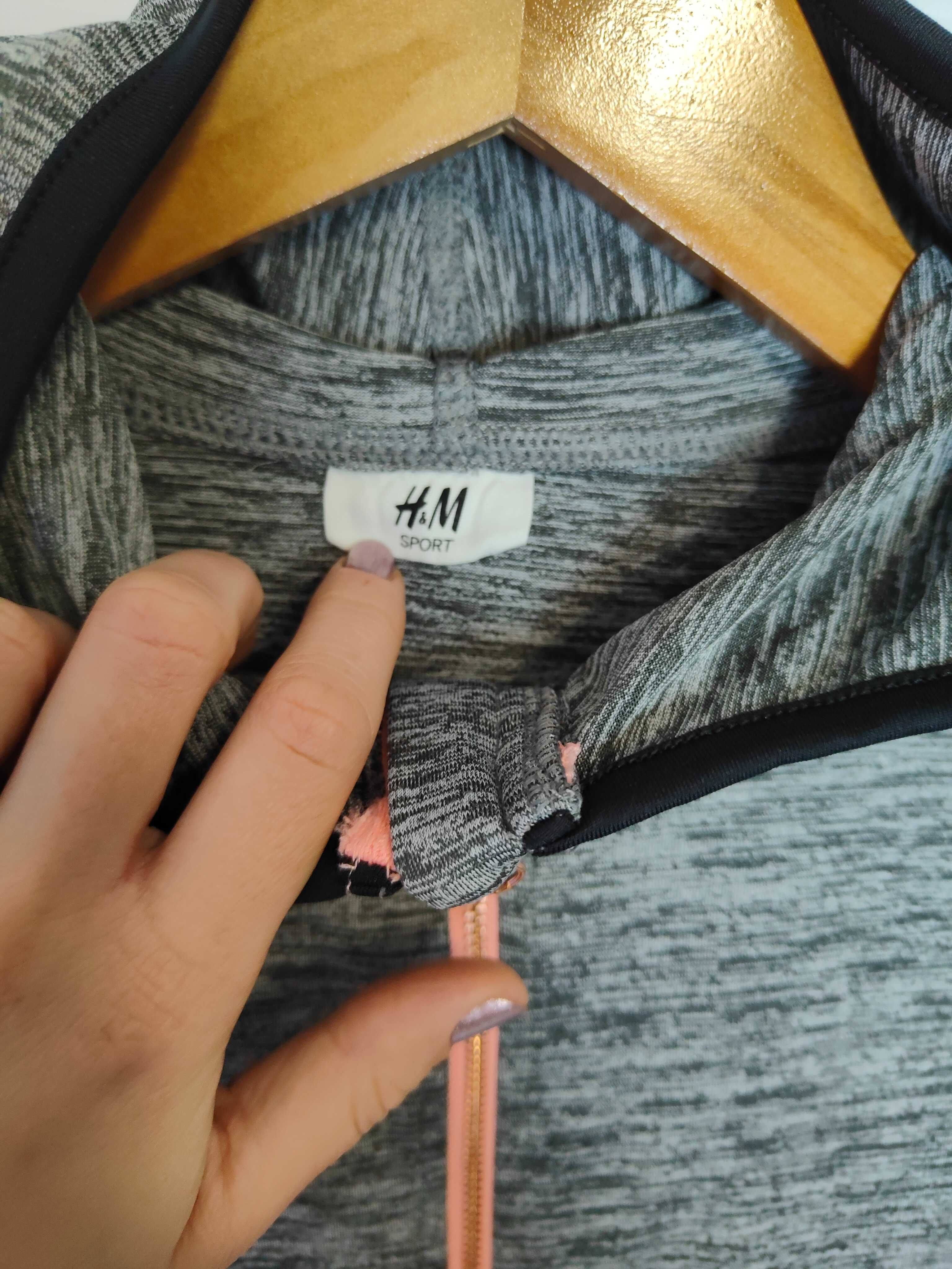 Bluza Damska Szara  z Kieszeniami Sportowa z Kapturem H&M (S)