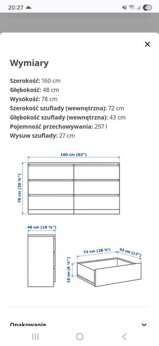 Komoda Malm 160x78x48