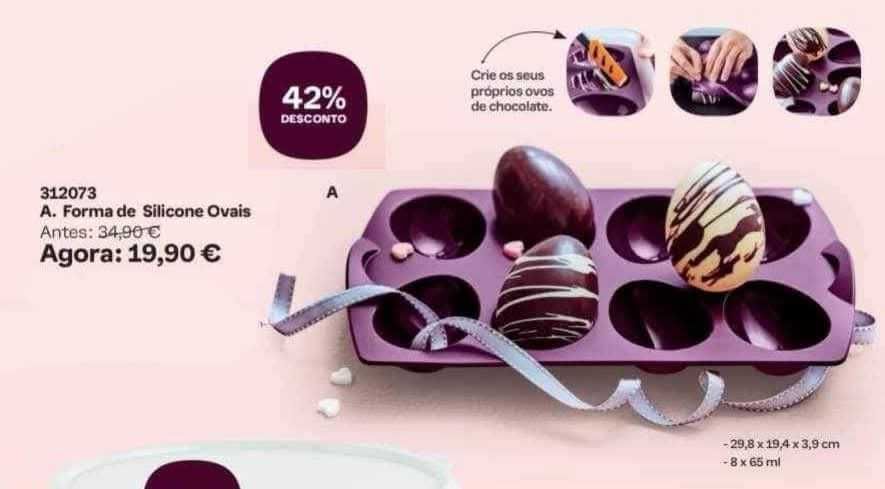 Forma de Silicone Ovais Tupperware Novo