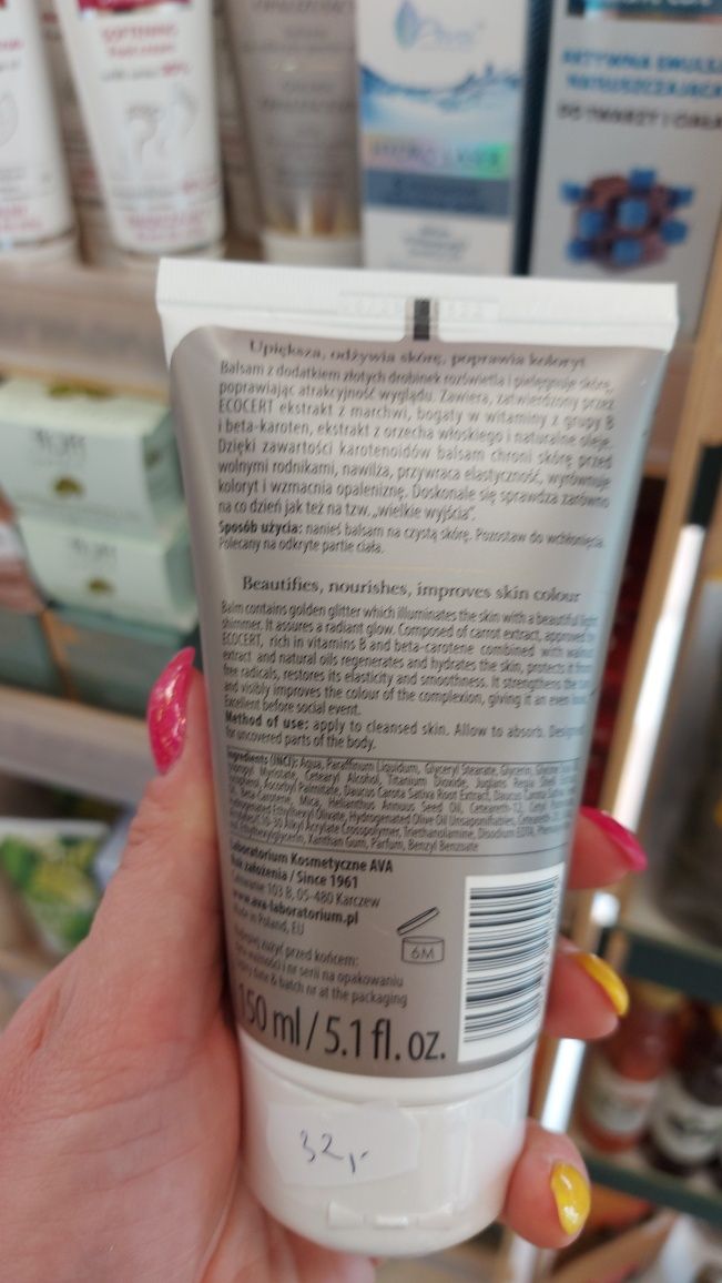 Ava złoty opalizujący balsam na odkryte partie ciała 150ml