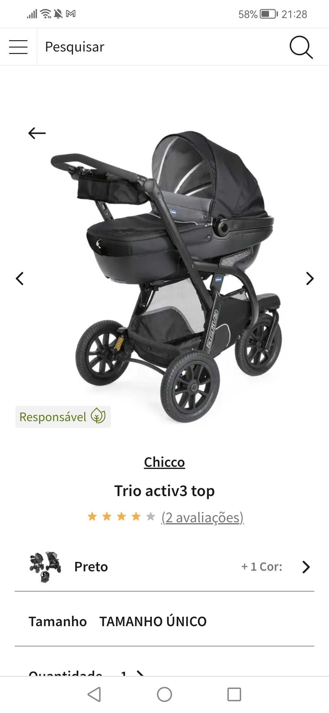 Carrinho trio chicco