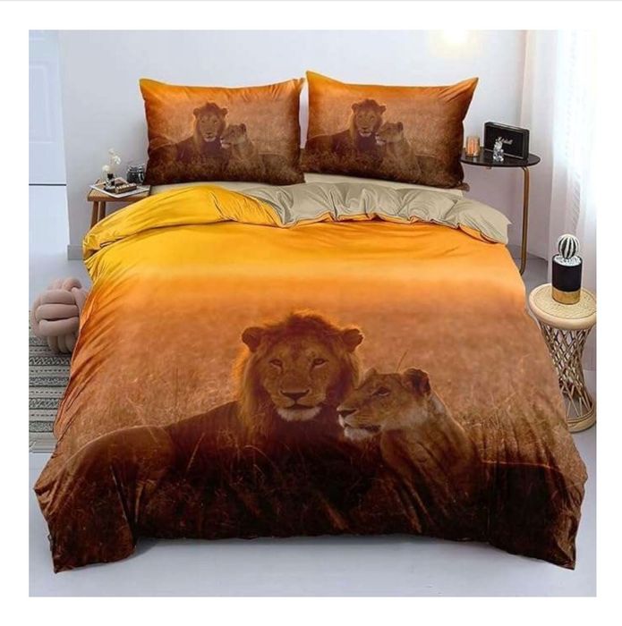 Pościel 3-częściowa Mikrofibra 220x240cm + poszewki 65x65cm Lew