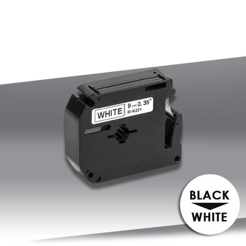 Taśma Brother M-K221 BLACK on WHITE 24inks 9mm