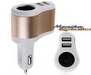 Ładowarka Samochodowa 2 Porty USB Z Gniazdem Zapalniczki 12/24 V