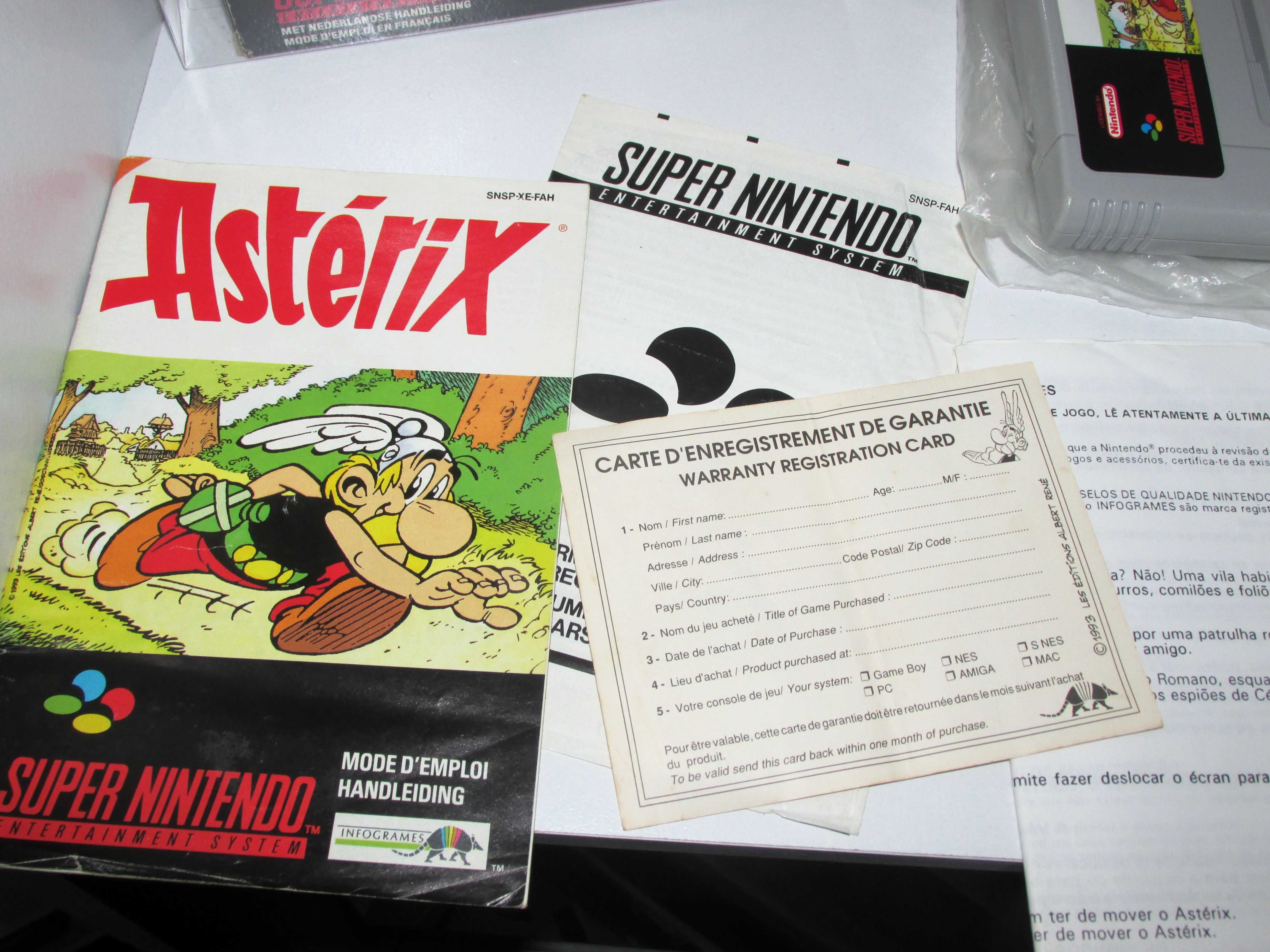 Astérix PAL SNES CIB Original "Versão Portuguesa" 1995