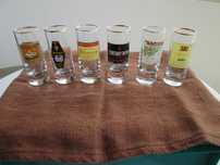 6 Copos Pequenos de Licor, shots, com Marcas de Bebidas
