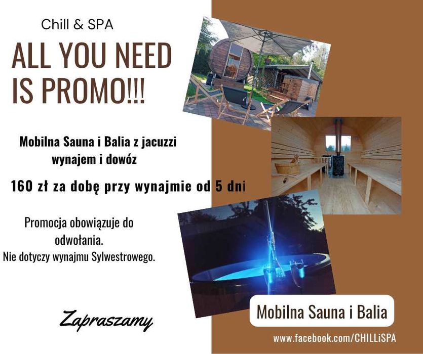 Balia z jacuzzi bania Sauna Wynajem na imprezy relaks party morsowanie